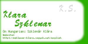 klara szklenar business card