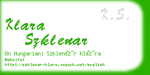 klara szklenar business card